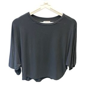 Crop flutter sleeve top